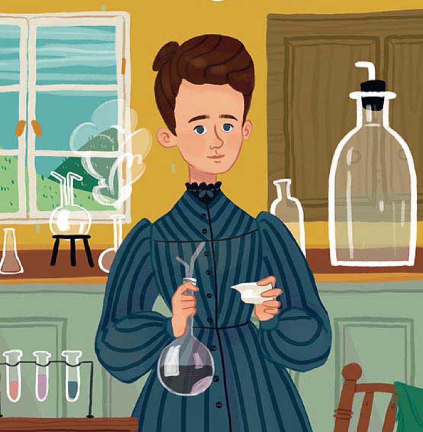 marie curie at her lab